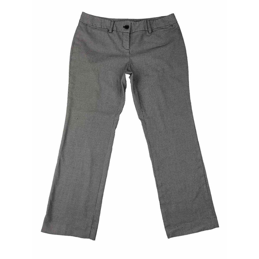 Michael Kors Wellesley Fit Black White Check Gingham Slim‎ Pants Size 10P EUC